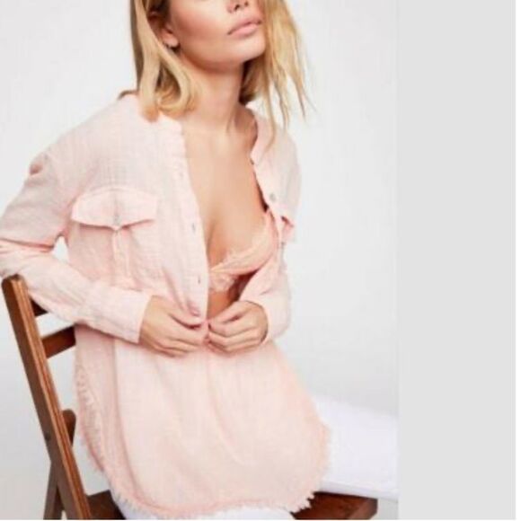 NWT Free People Talk To Me Buttondown Top Shirt - Picture 3 of 7